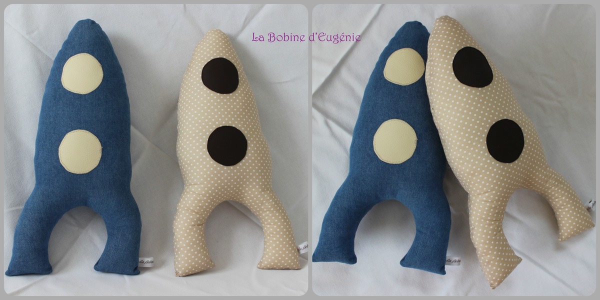 Coussin fusée 42x22